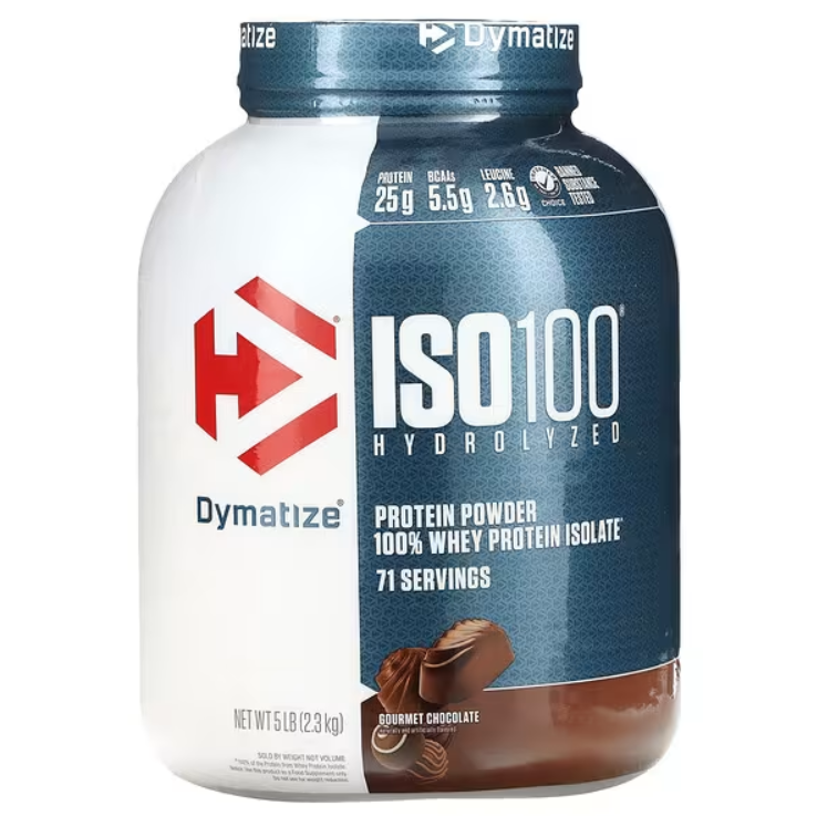 Dymatize ISO 100 Hydrolyzed 100% Whey Protein Isolate 5 lbs Gourmet Chocolate
